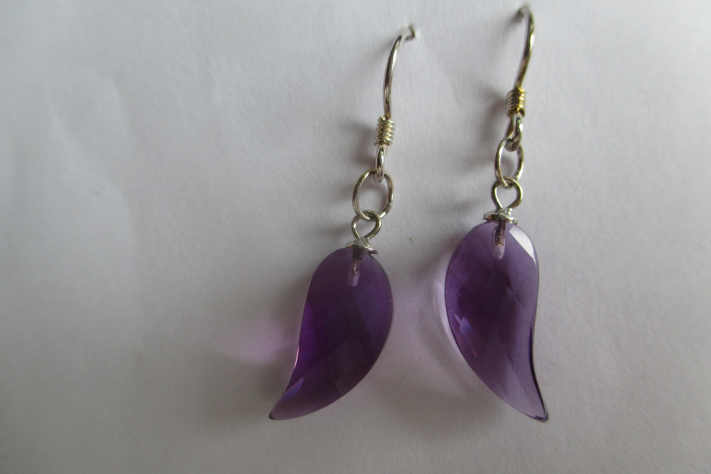 Amethyst wing hook earrings