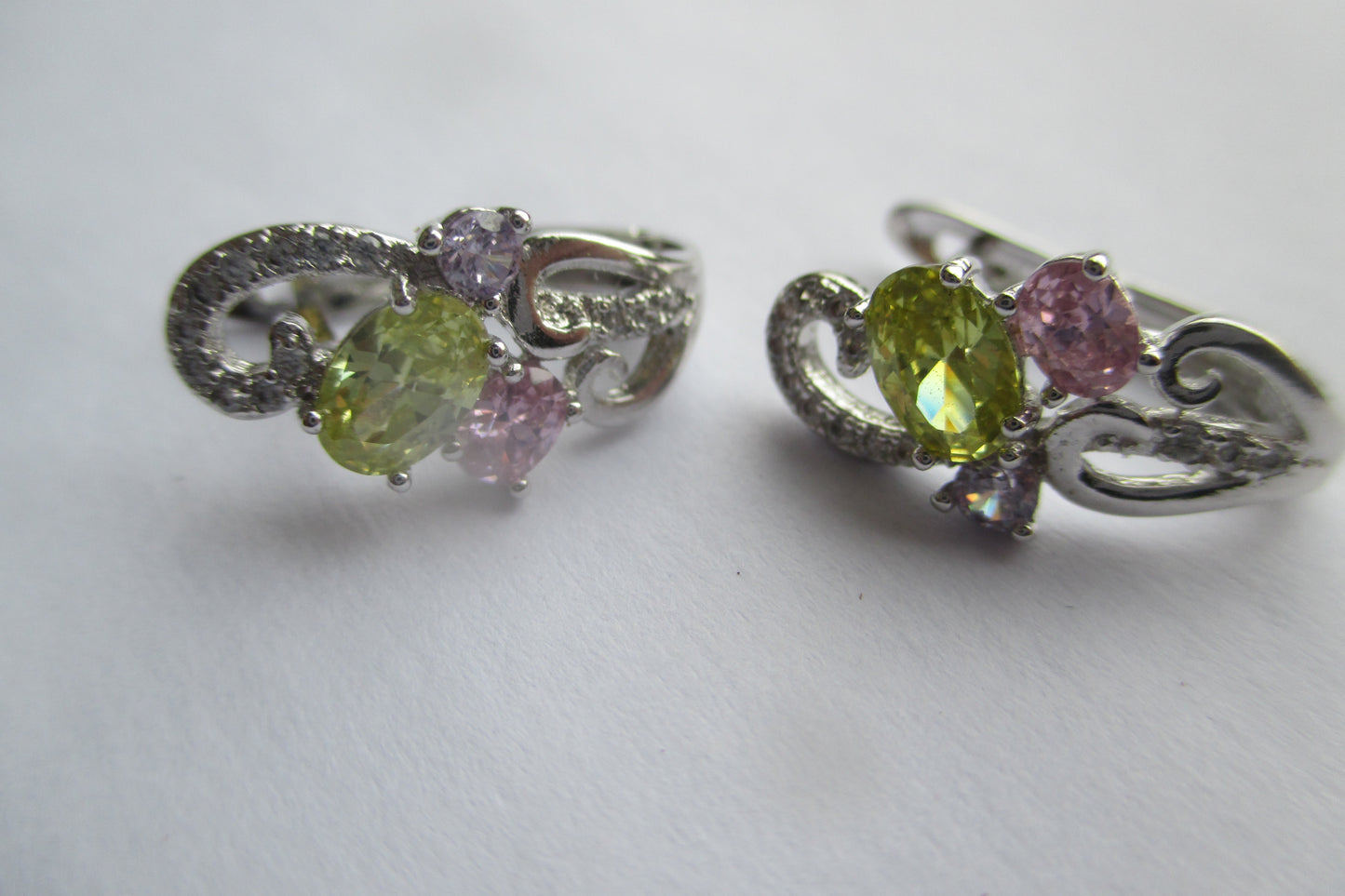 Gemstone clip earrings