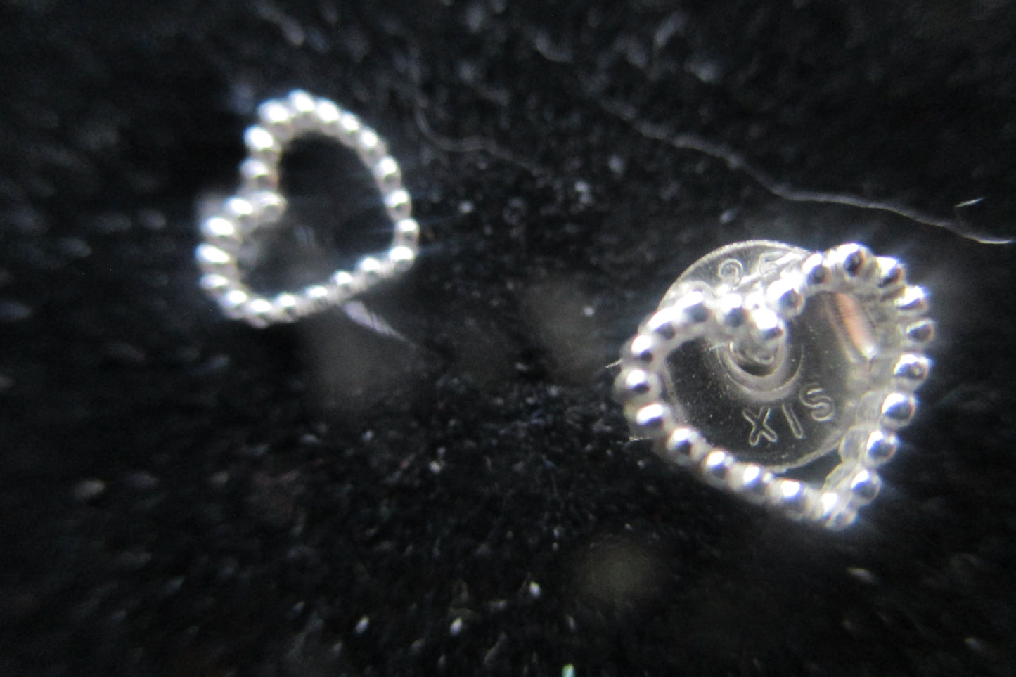 Silver Heart stud earrings