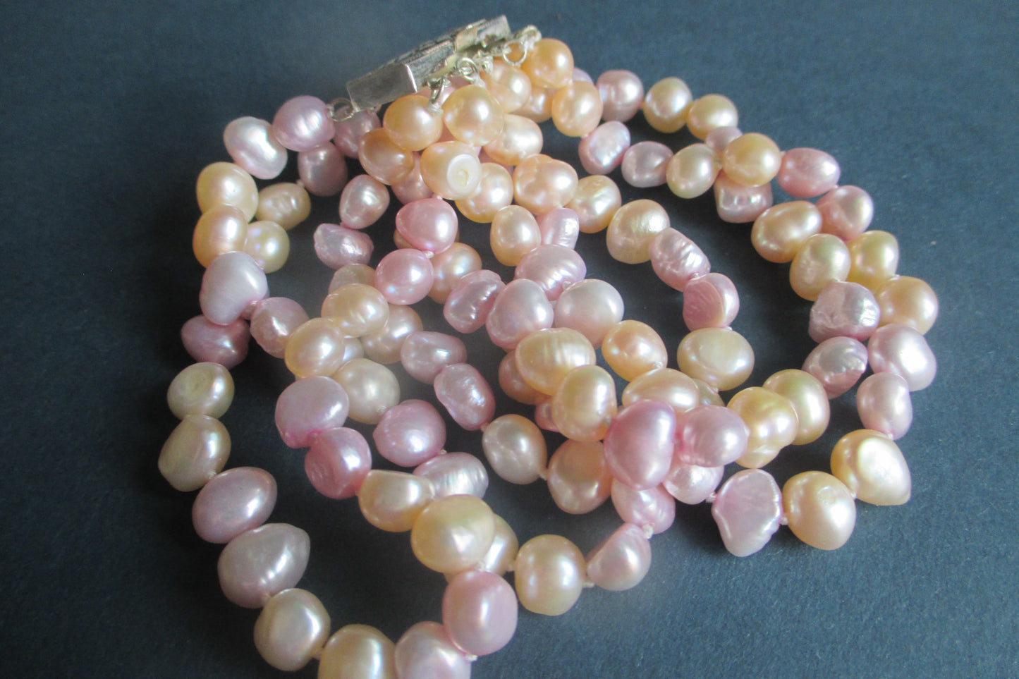 Pink freshwater pearl bracelet