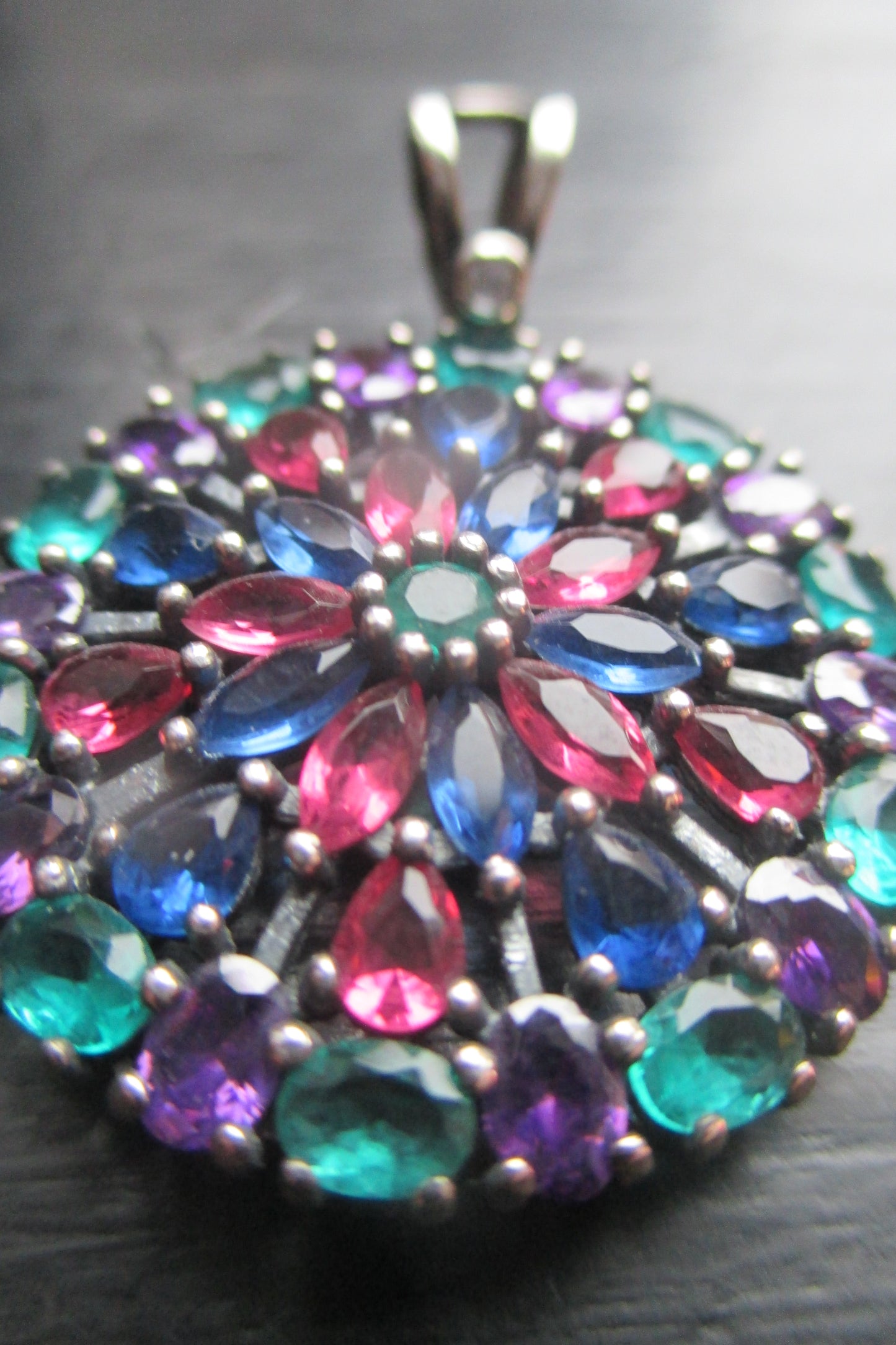 Multi gem stone pendant