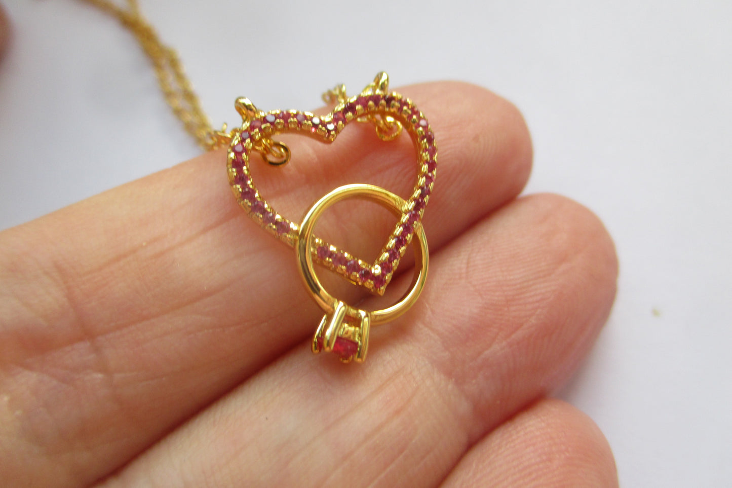 Gold plated heart pendant