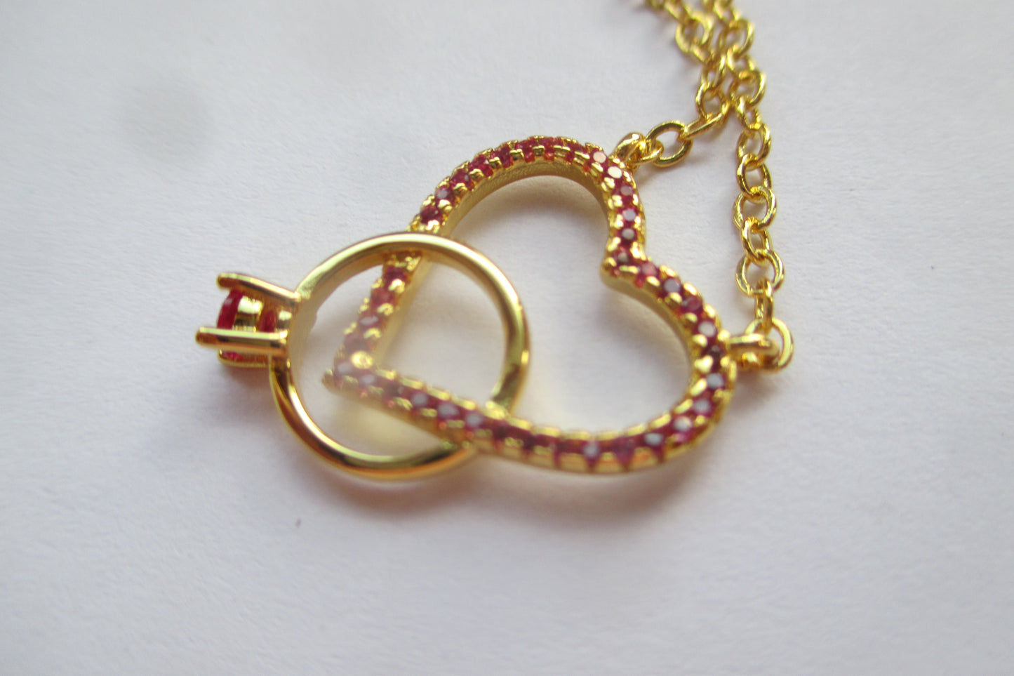 Gold plated heart pendant