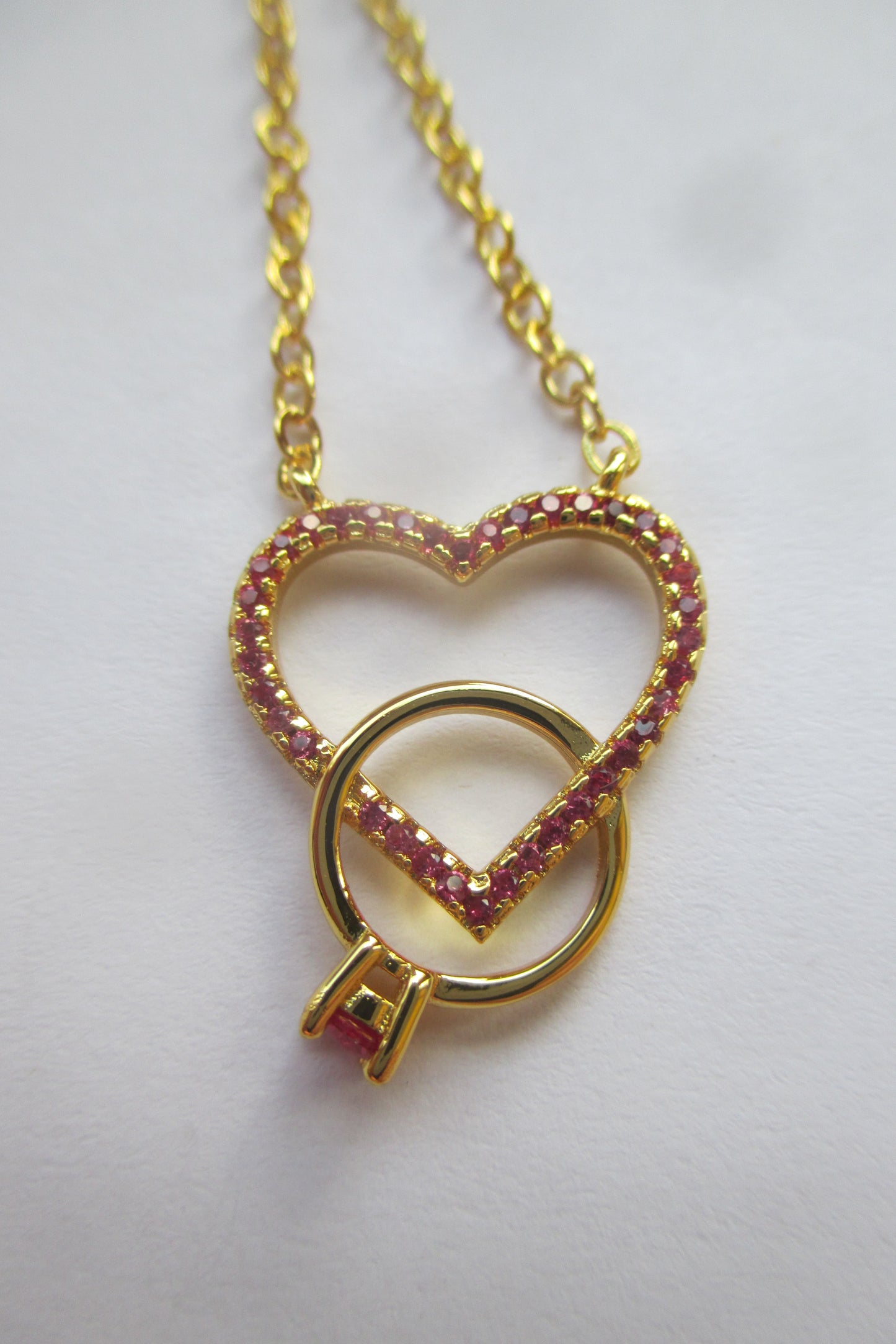 Gold plated heart pendant