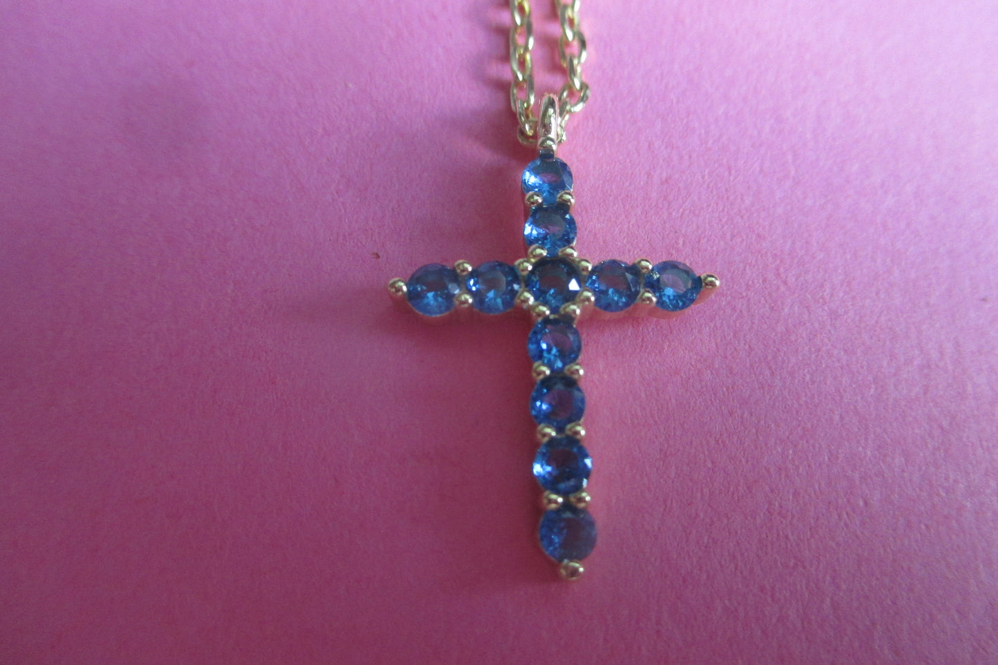 Gold plated silver cross pendant