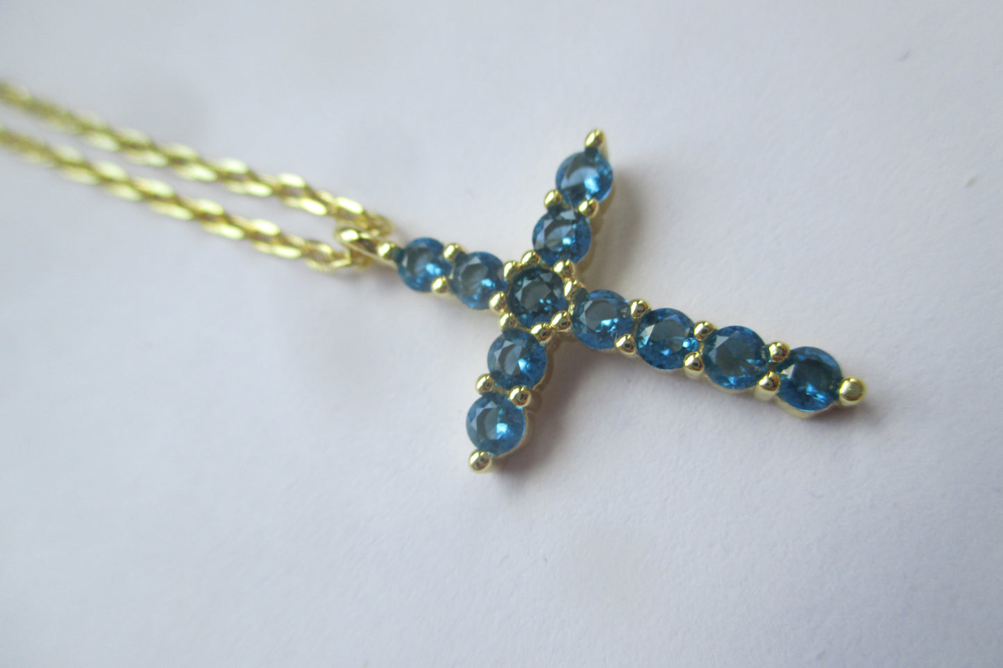 Gold plated silver cross pendant