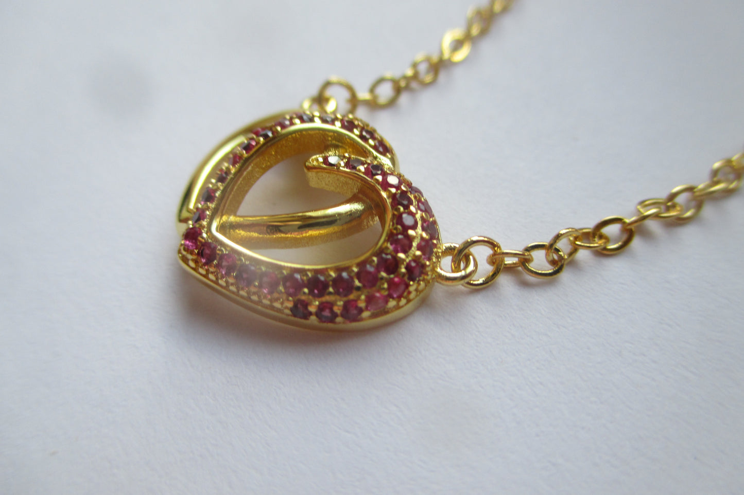 Gold plated heart pendant