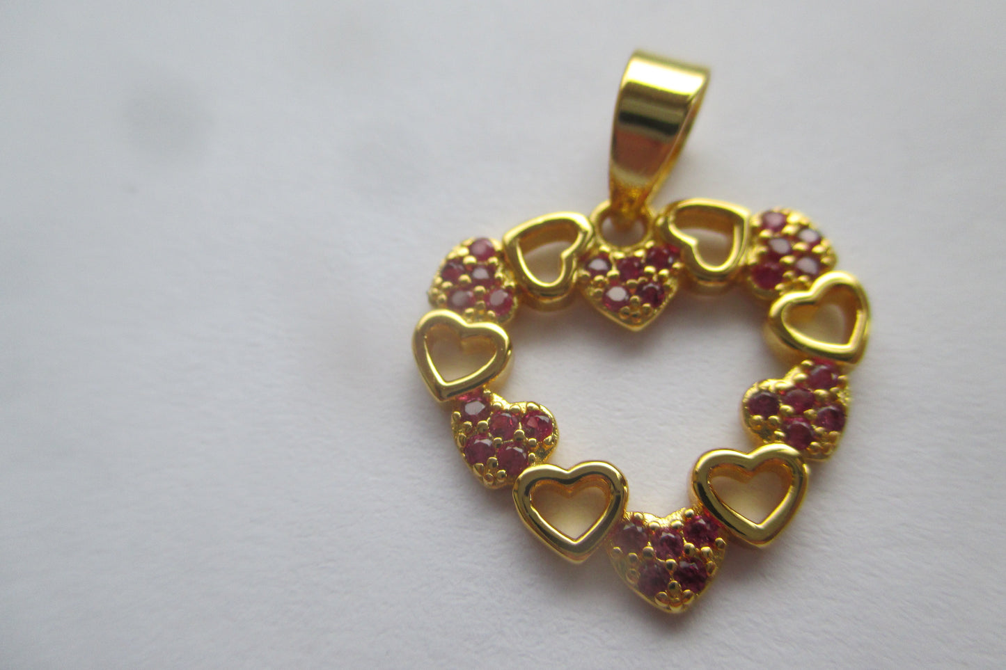 Gold plated HEART pendant with accents
