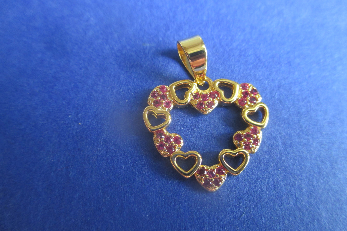 Gold plated HEART pendant with accents