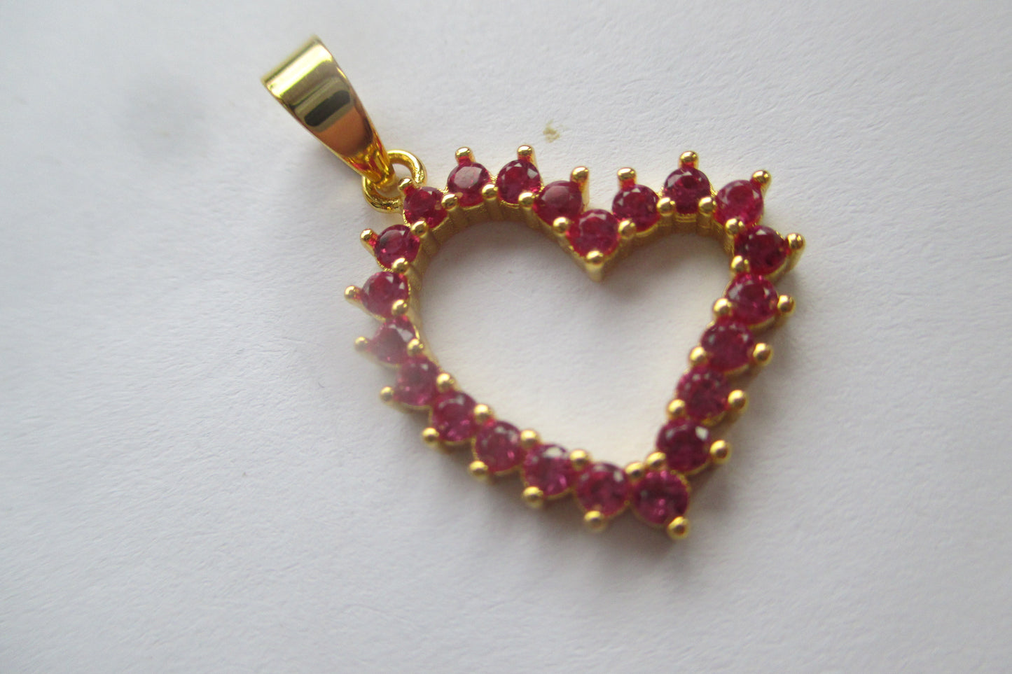 Gold plated HEART pendant with accents