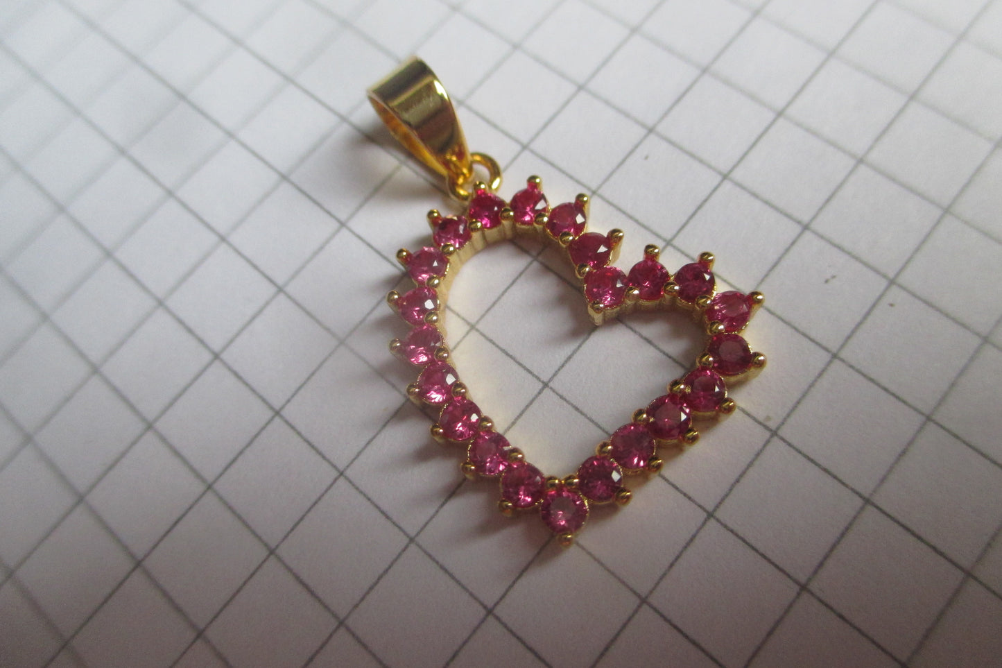 Gold plated HEART pendant with accents