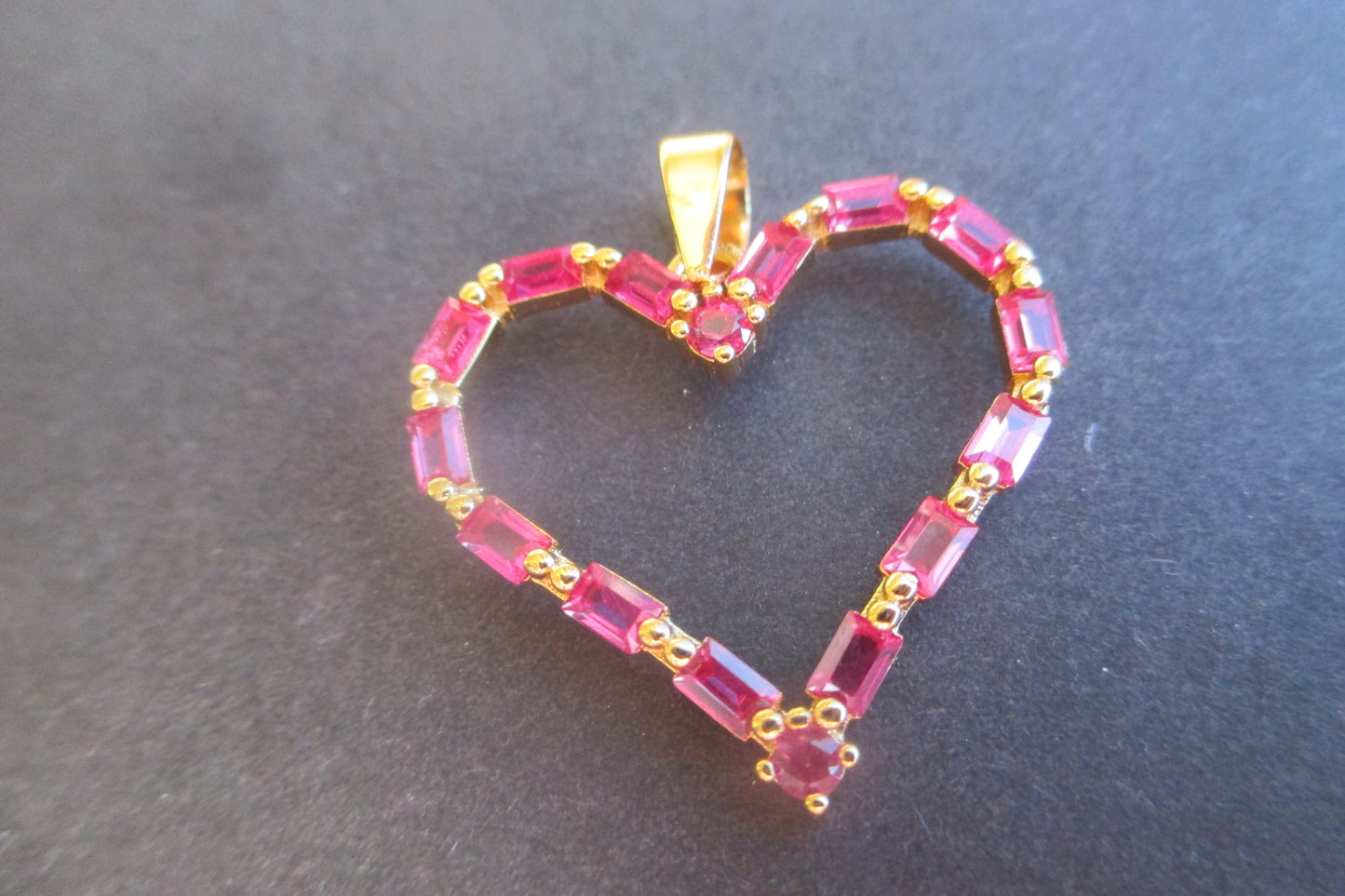 Gold plated HEART pendant with accents