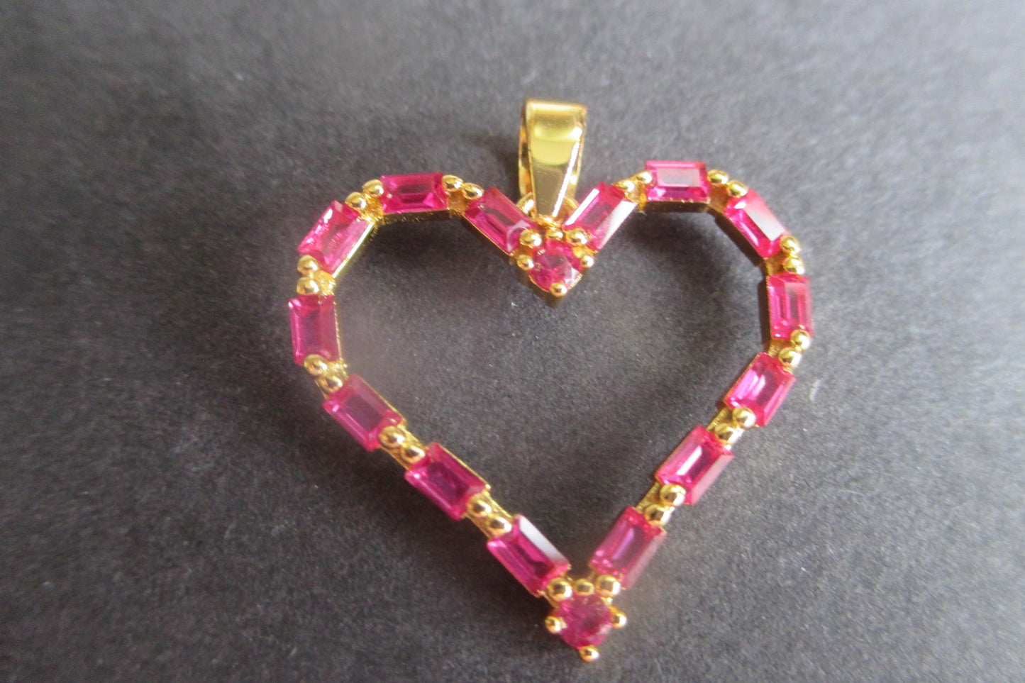 Gold plated HEART pendant with accents
