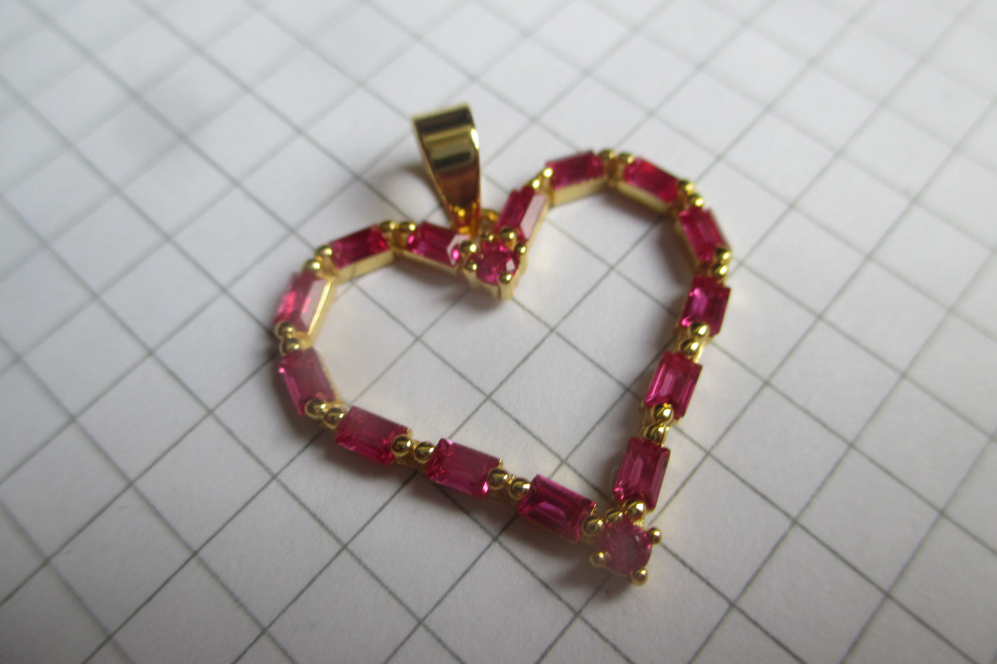 Gold plated HEART pendant with accents