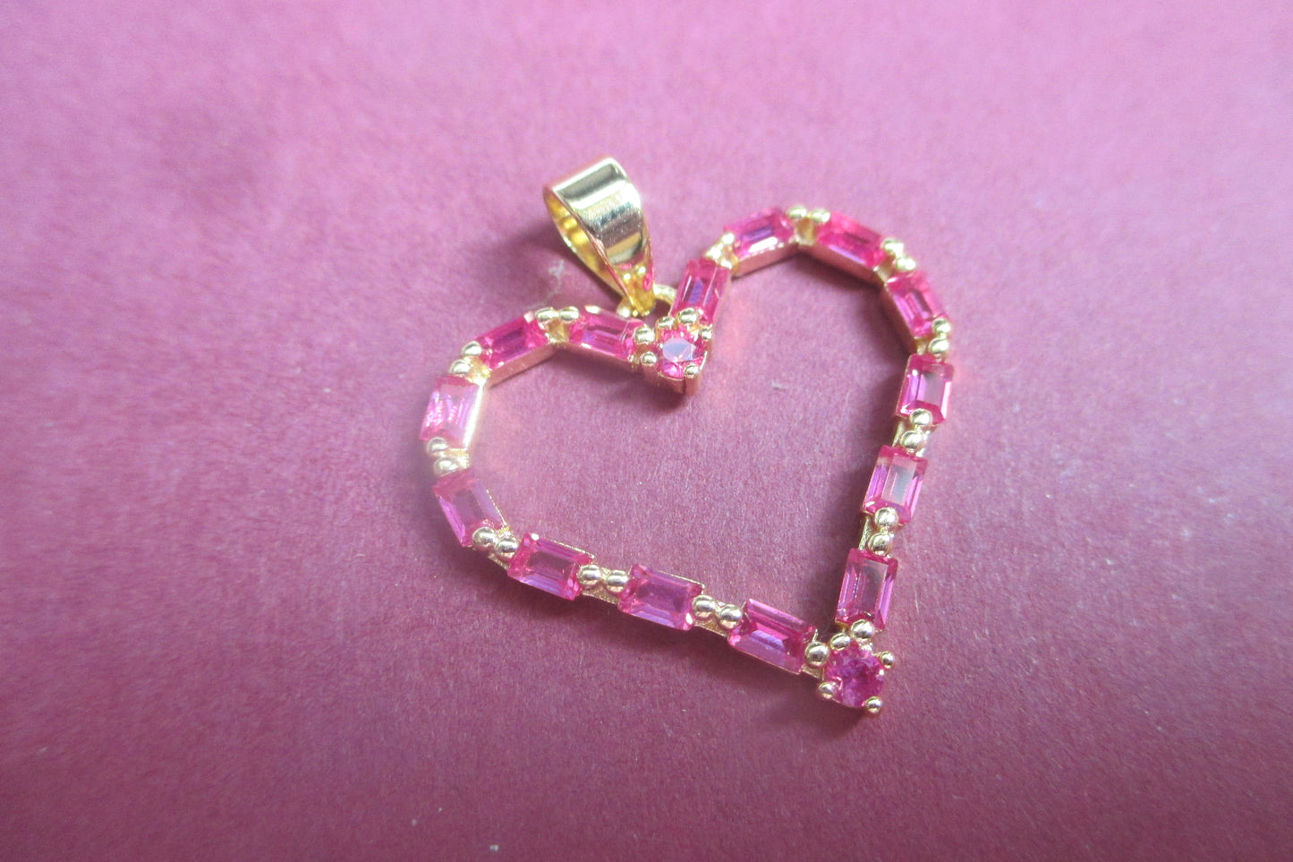 Gold plated HEART pendant with accents