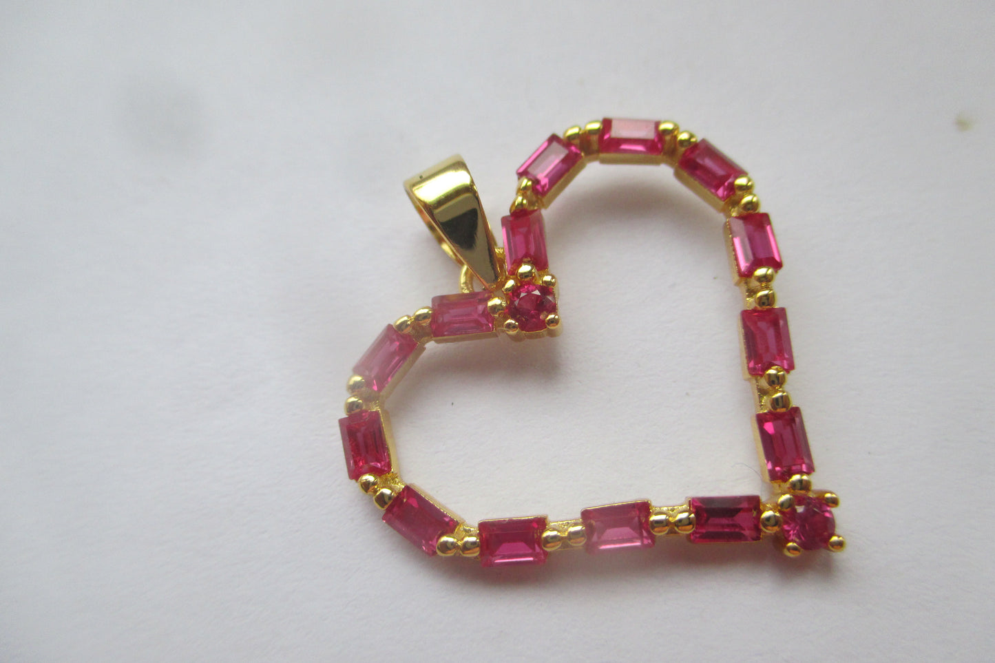 Gold plated HEART pendant with accents