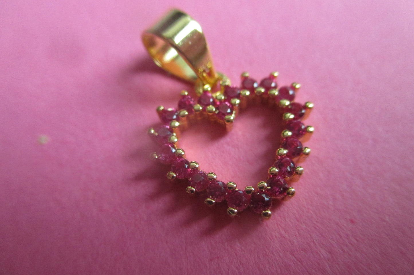 Gold plated Heart pendant with accents