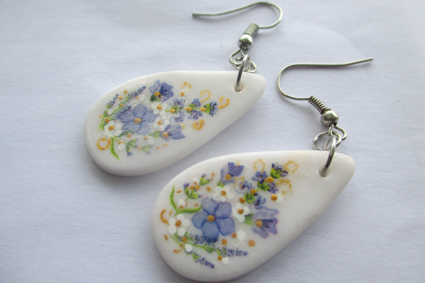 Flowers hand painted EARRINGS