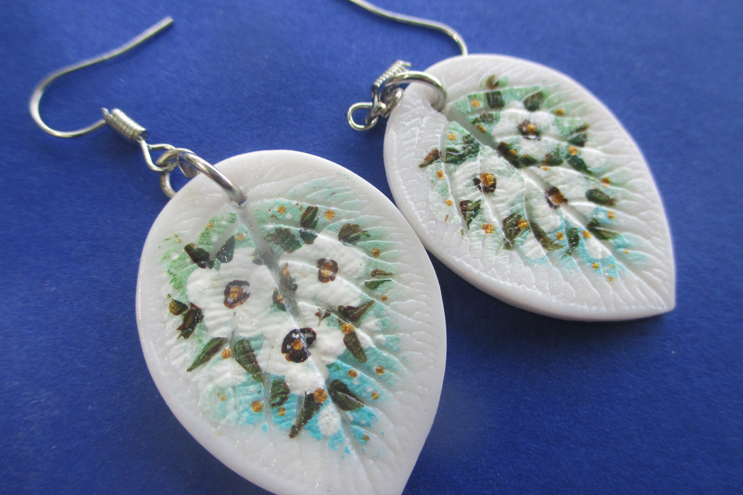 Flowers hand painted EARRINGS
