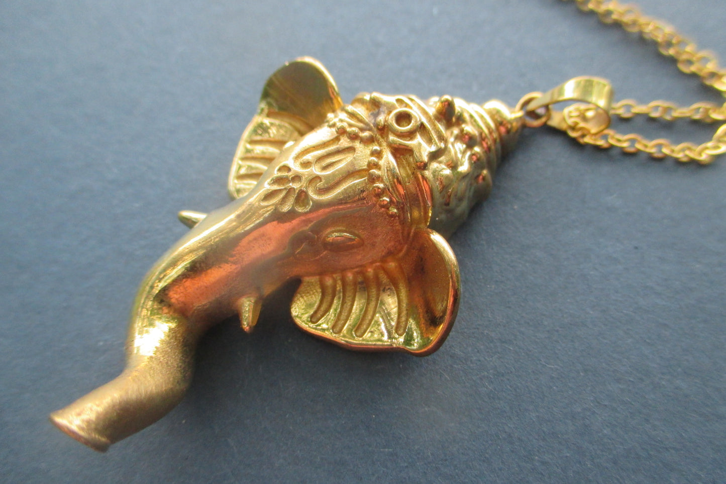 Gold plated Indian Elephant pendant