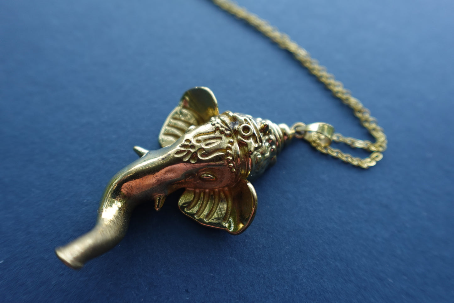 Gold plated Indian Elephant pendant