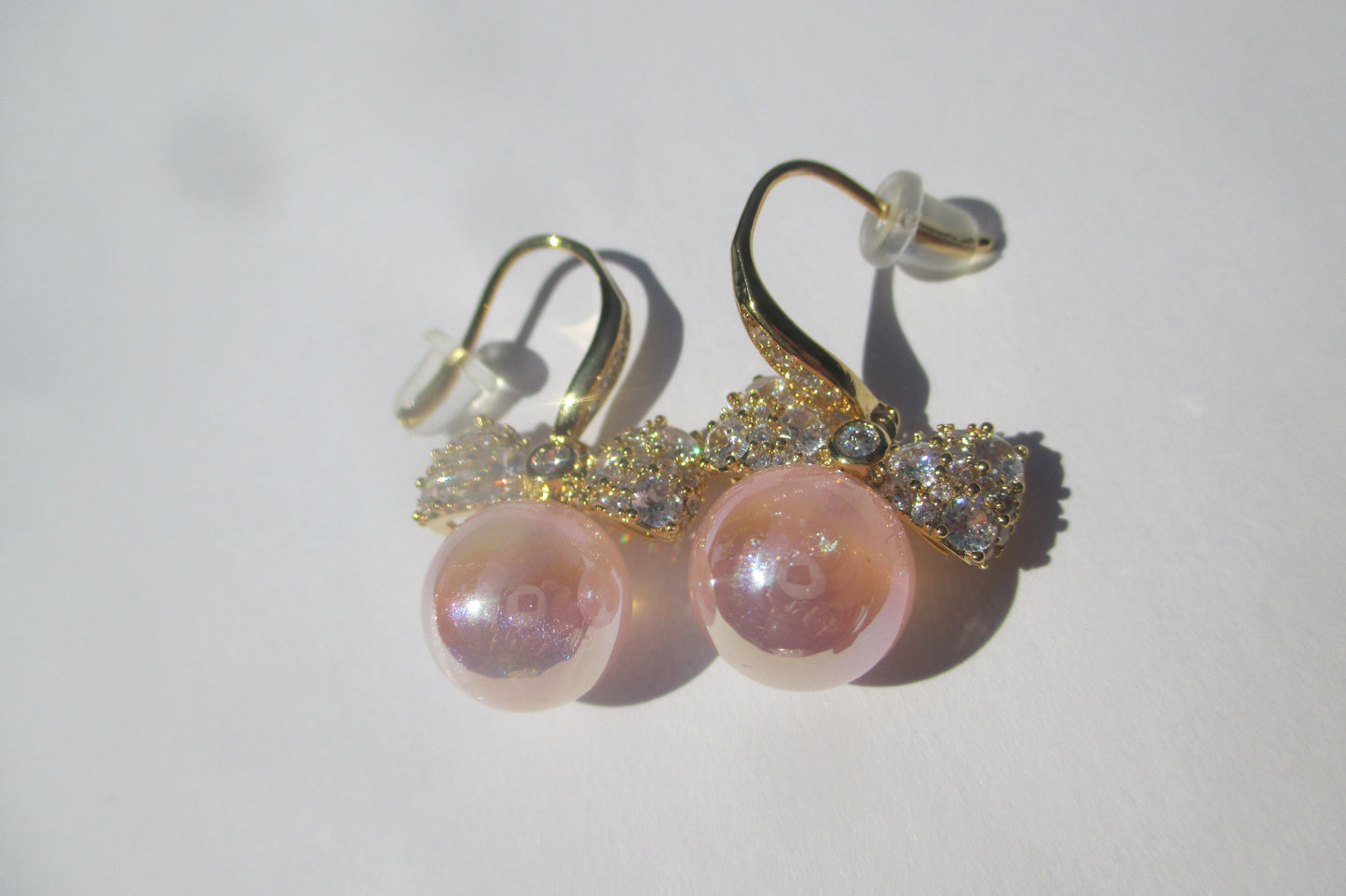 Imitation pearl earrings