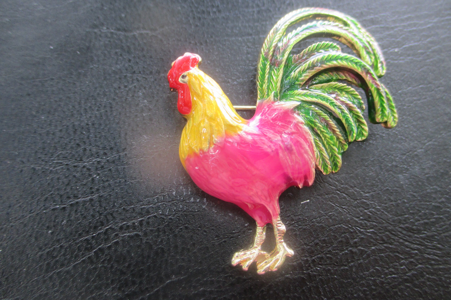 Enameled Rooster broach