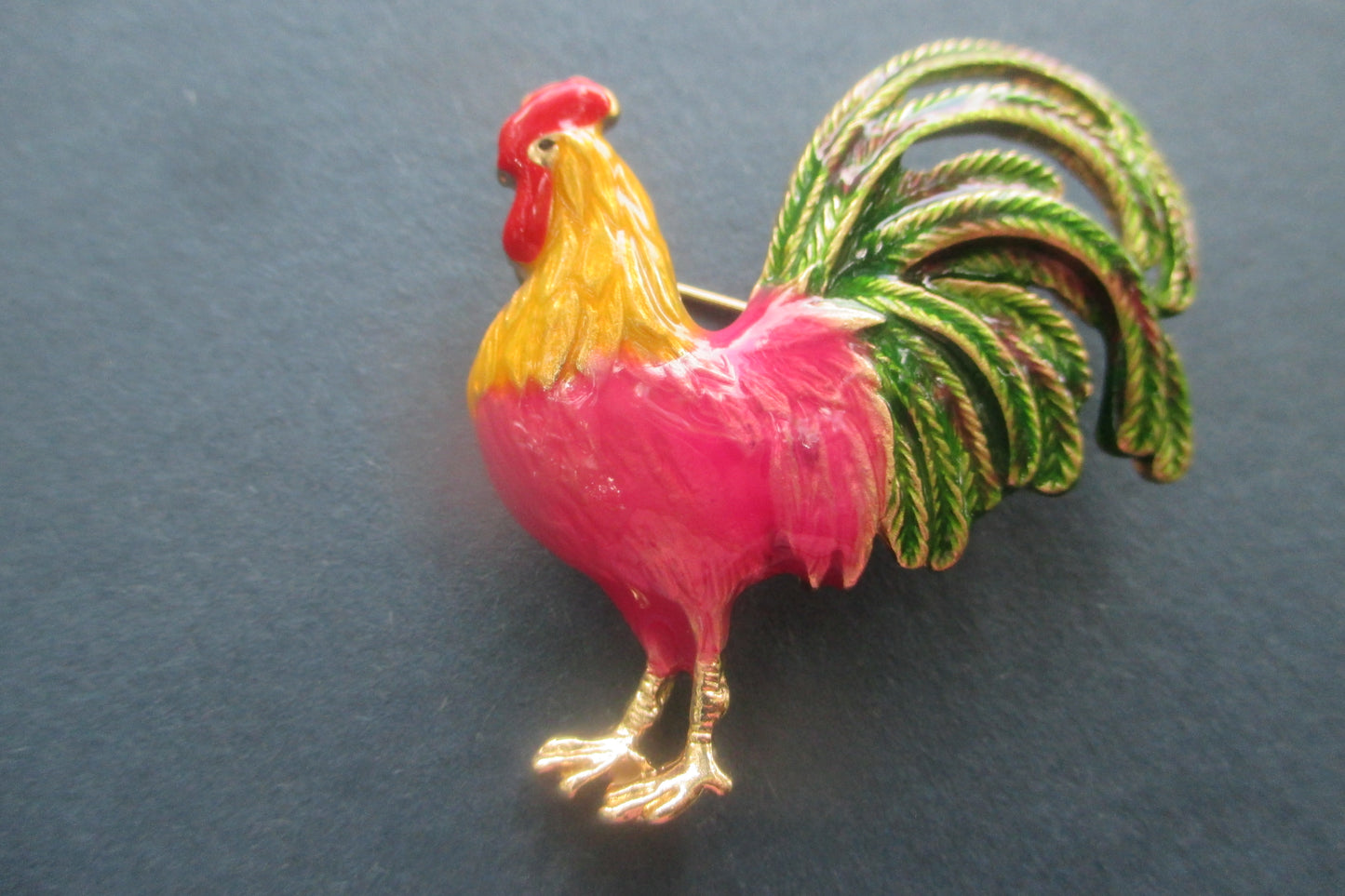 Enameled Rooster broach