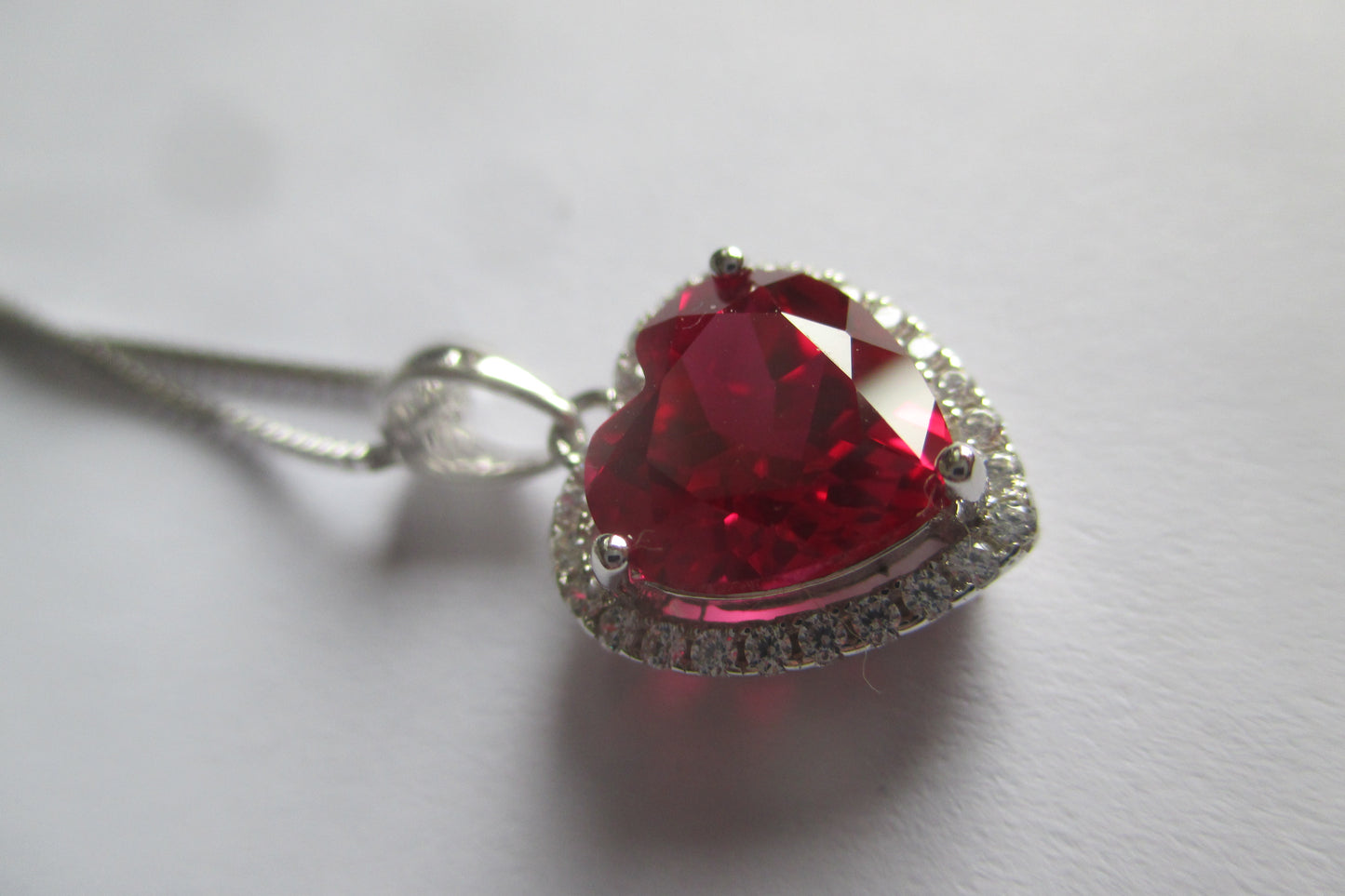 Heart with red stone pendant