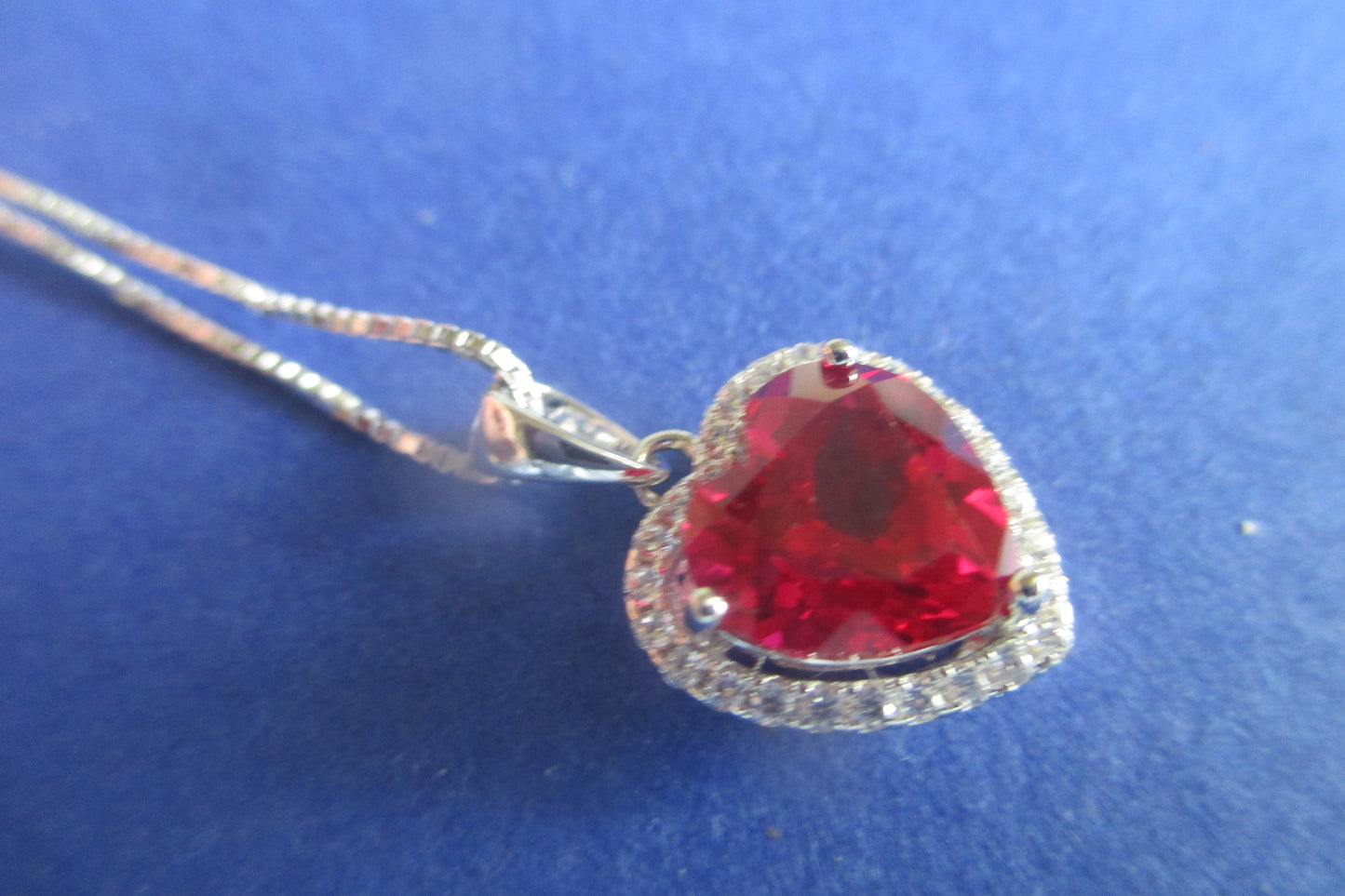 Heart with red stone pendant