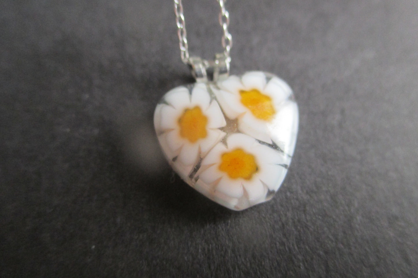 Venetian glass flower pendant