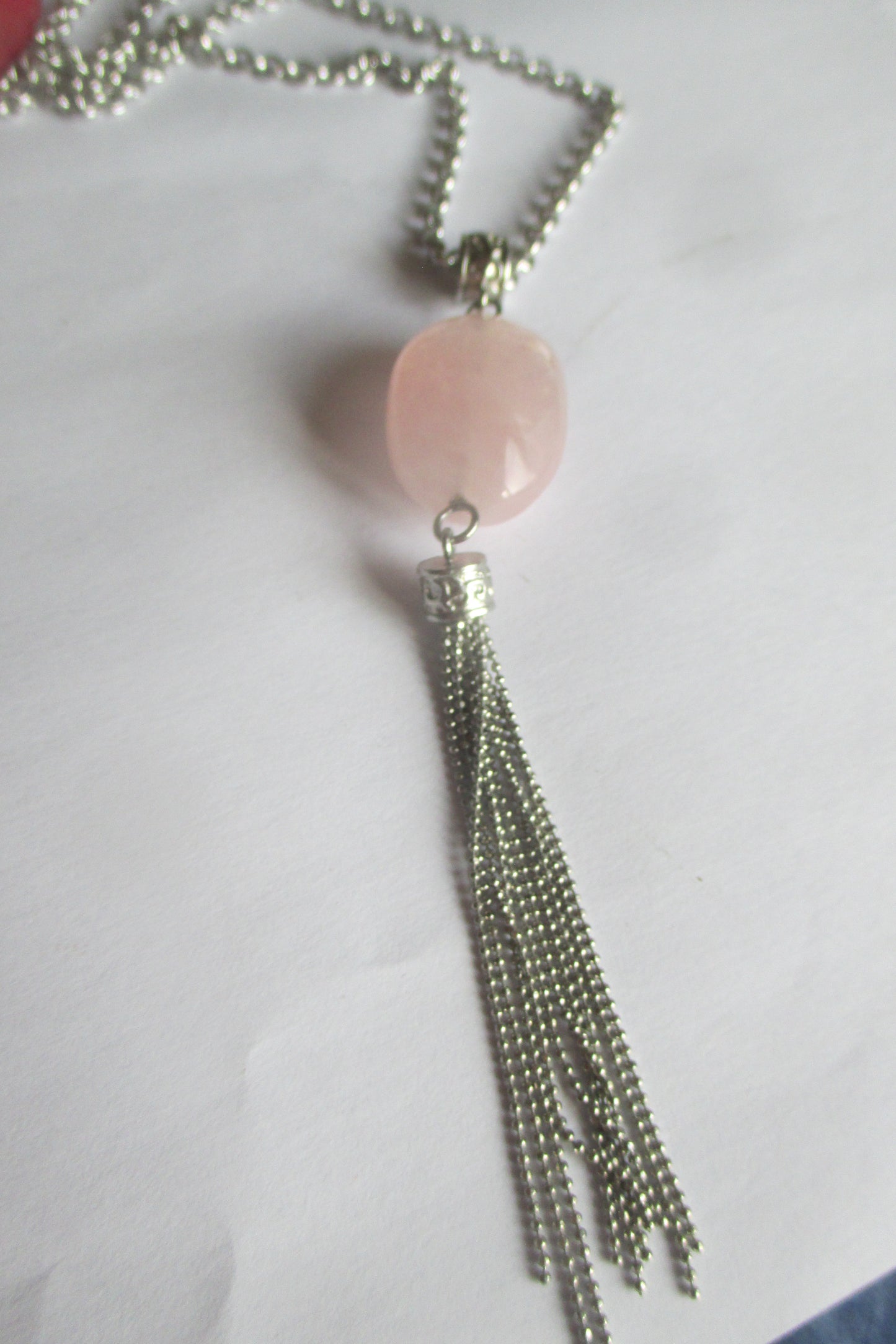 Pink stone pendant