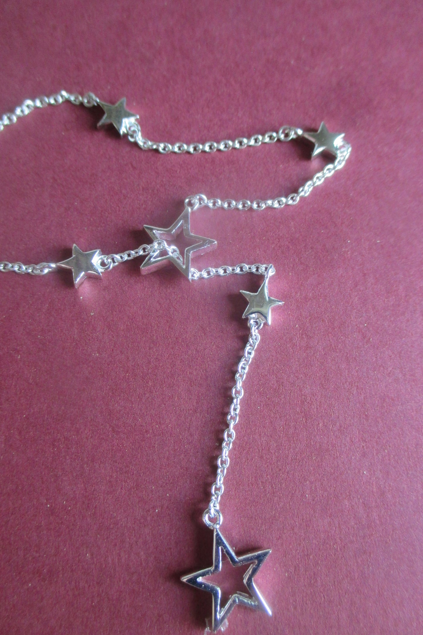 Silver stars necklace