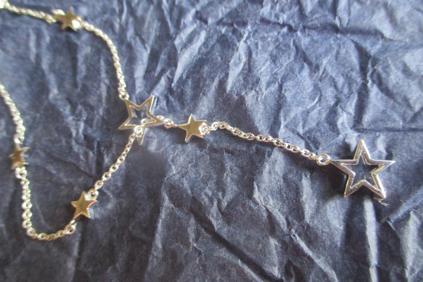 Silver stars necklace