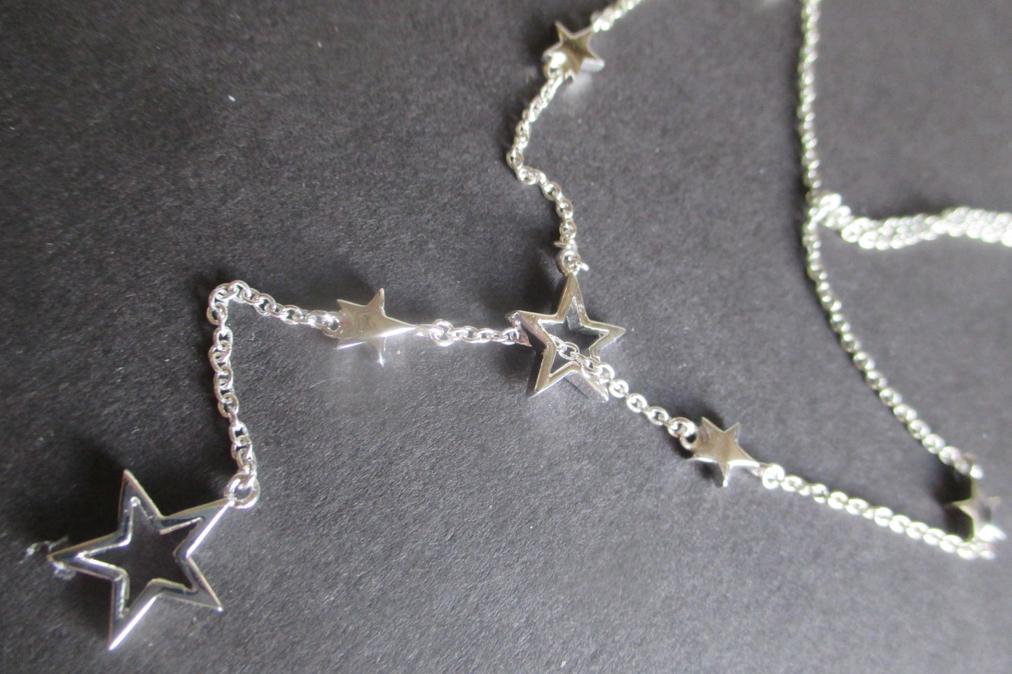 Silver stars necklace