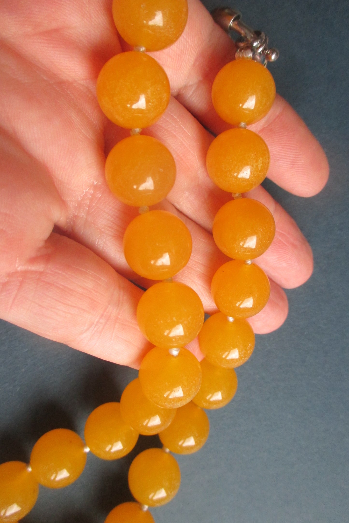 Yellow Jade 16 inch Necklace