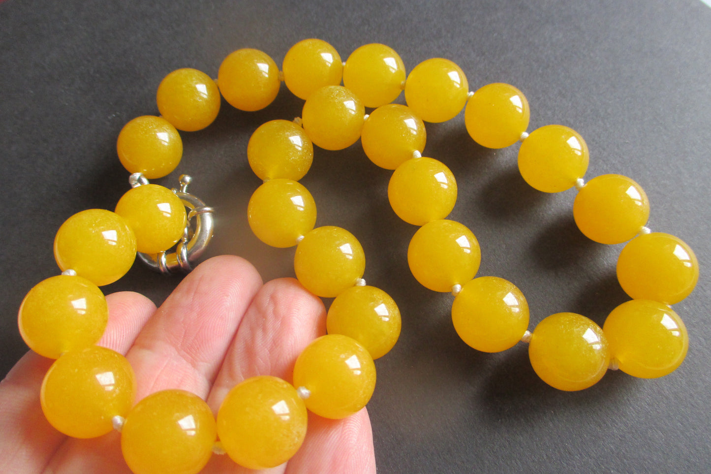 Yellow Jade 16 inch Necklace