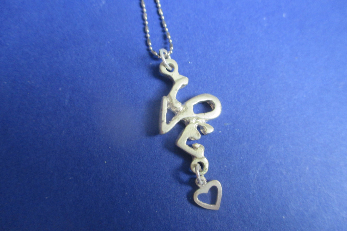 Silver Love and small heart pendant