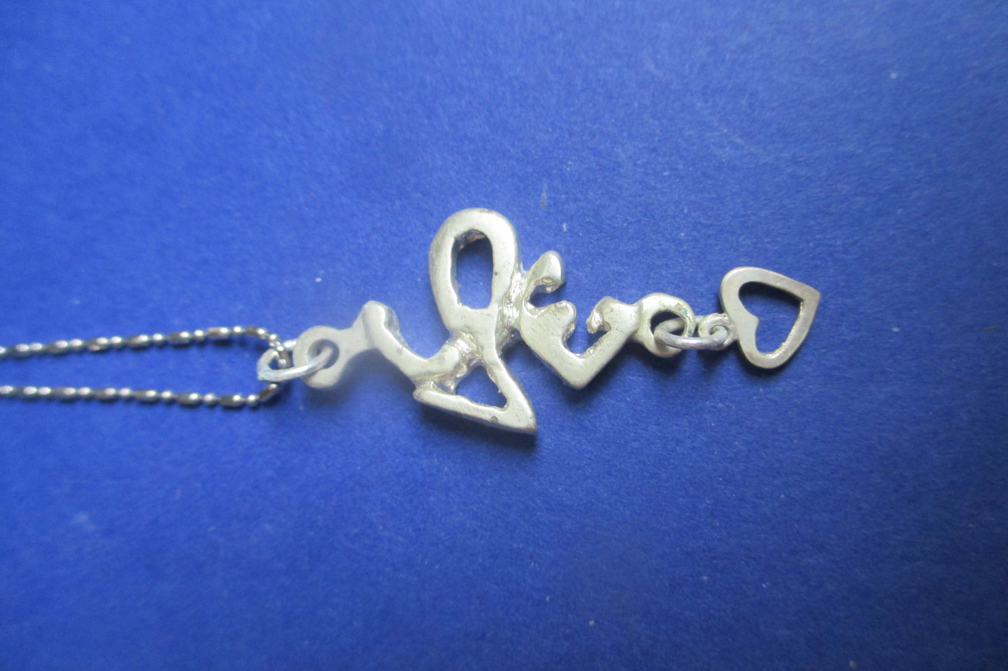 Silver Love and small heart pendant