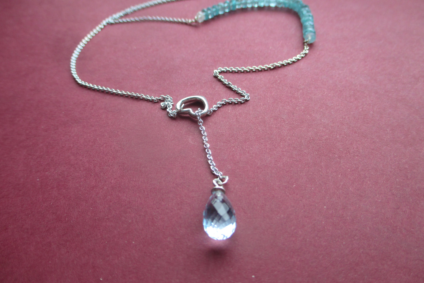 Silver chain with heart necklace