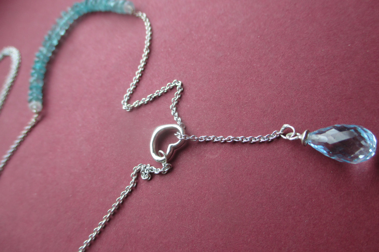 Silver chain with heart necklace