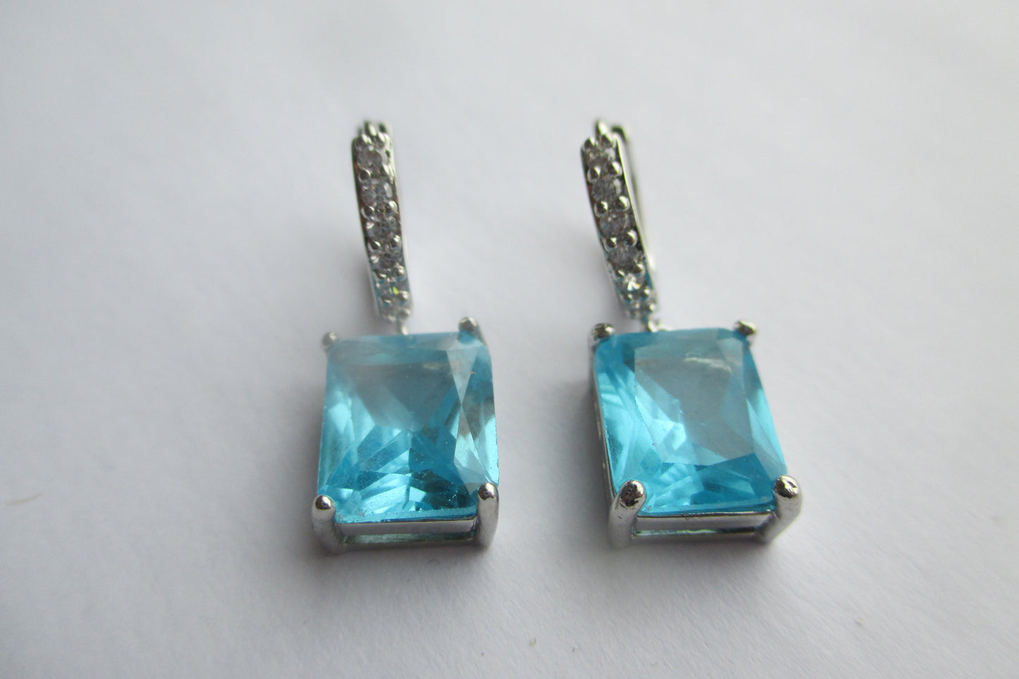 Blue zircon earrings