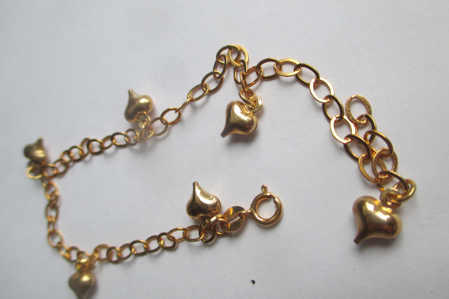 Gold plated heart bracelet