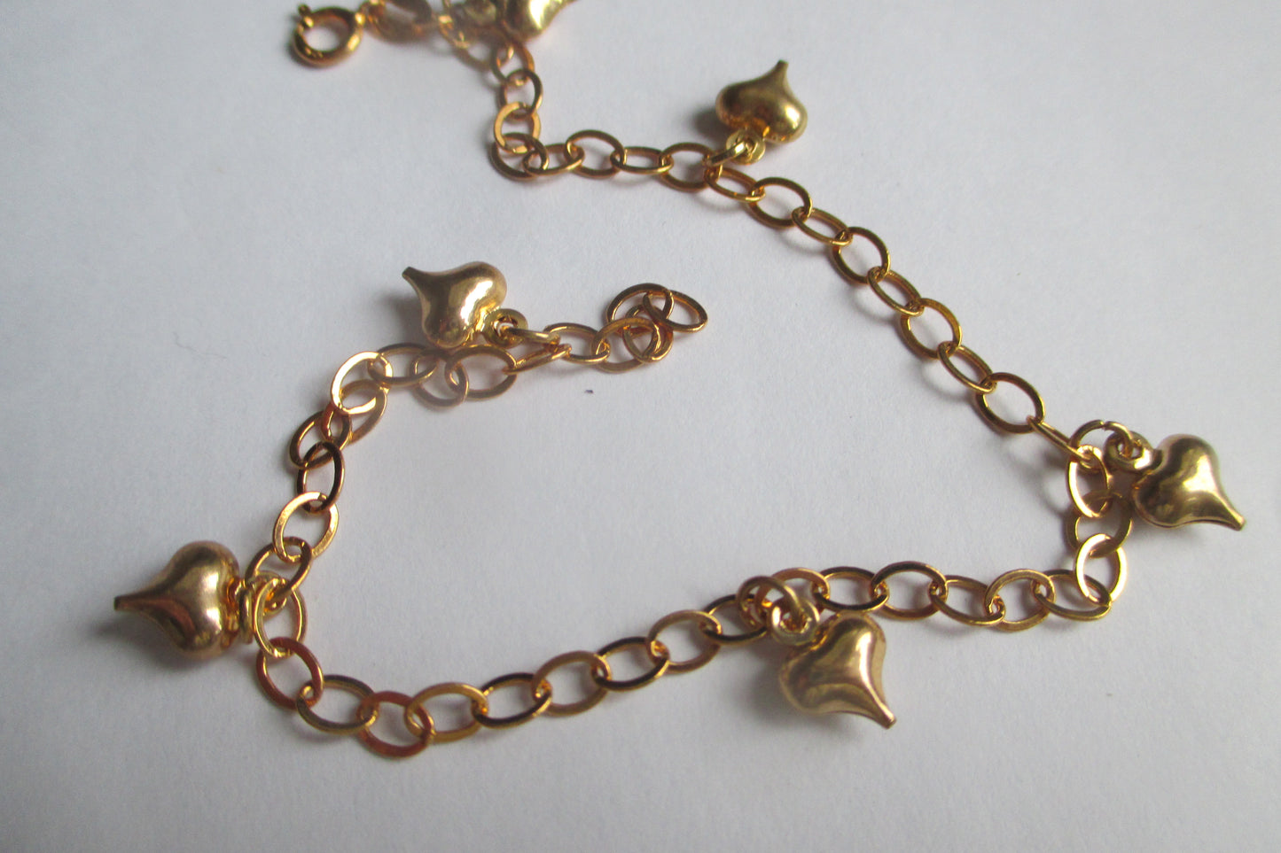 Gold plated heart bracelet