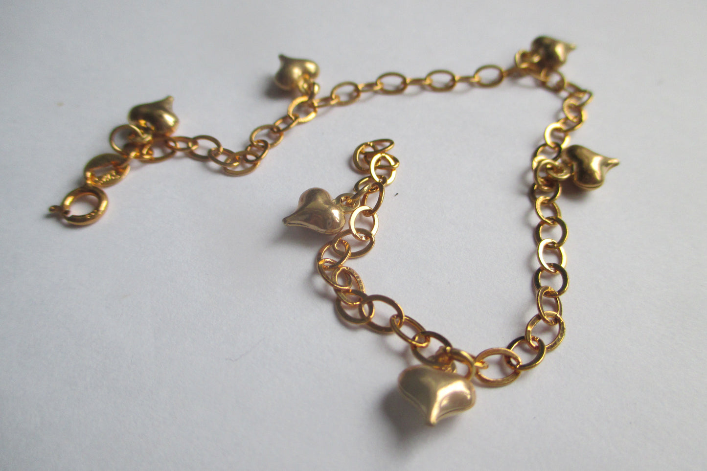 Gold plated heart bracelet