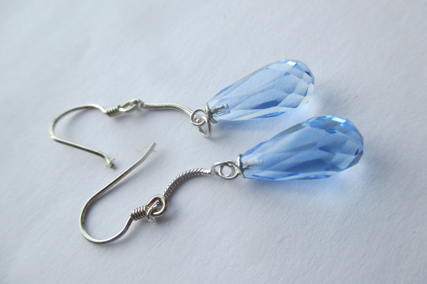 Cultured blue crystal earrings