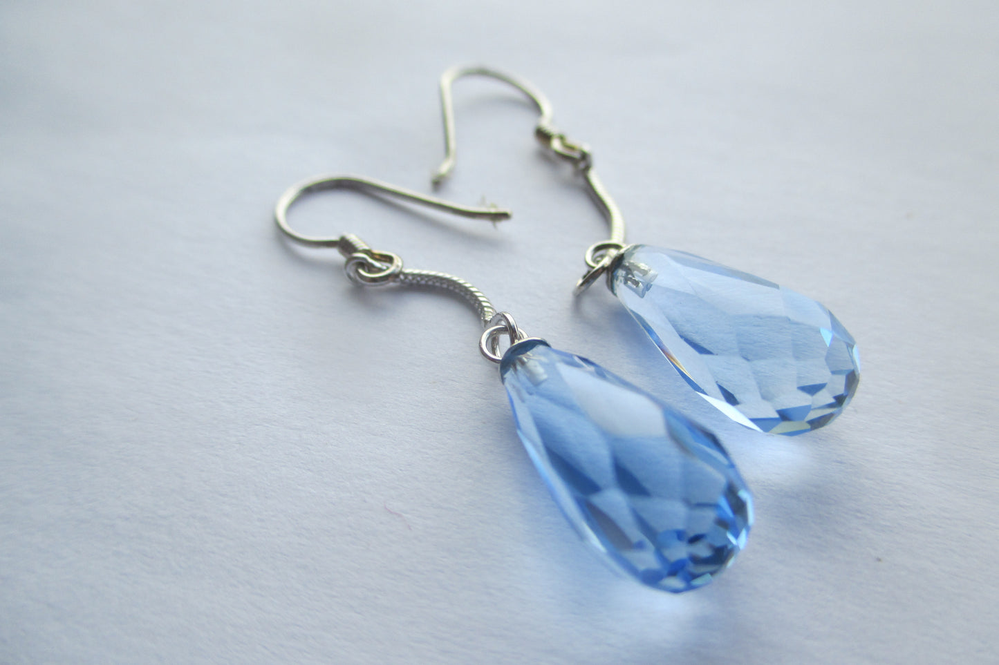 Cultured blue crystal earrings