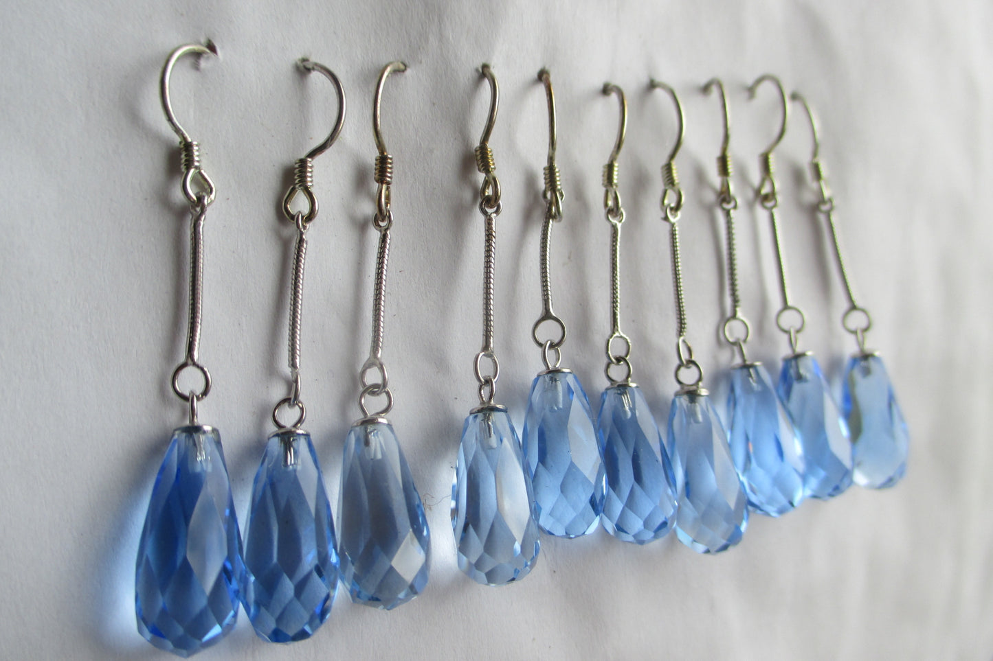 Cultured blue crystal earrings