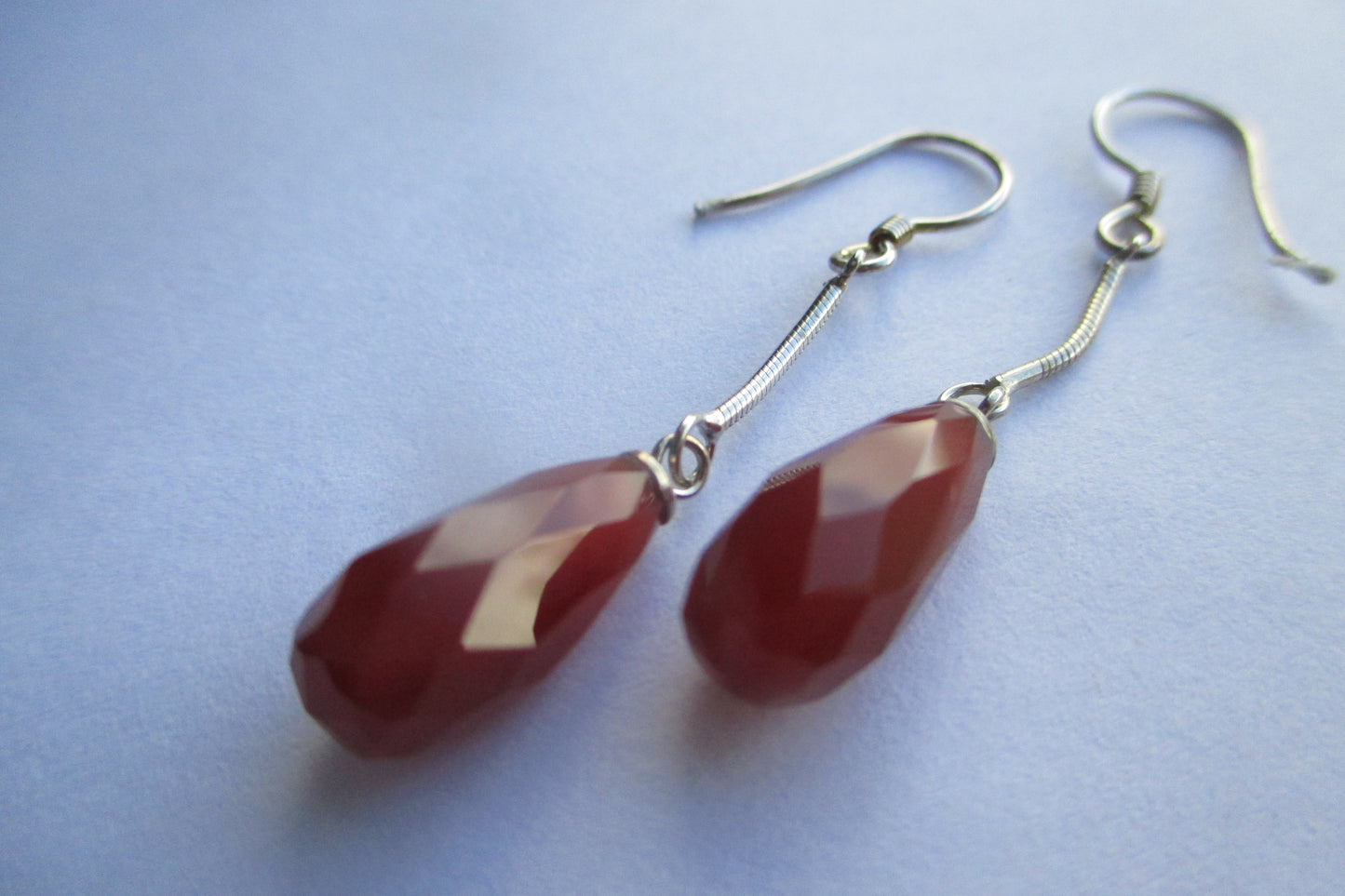 Red cornelian earrings