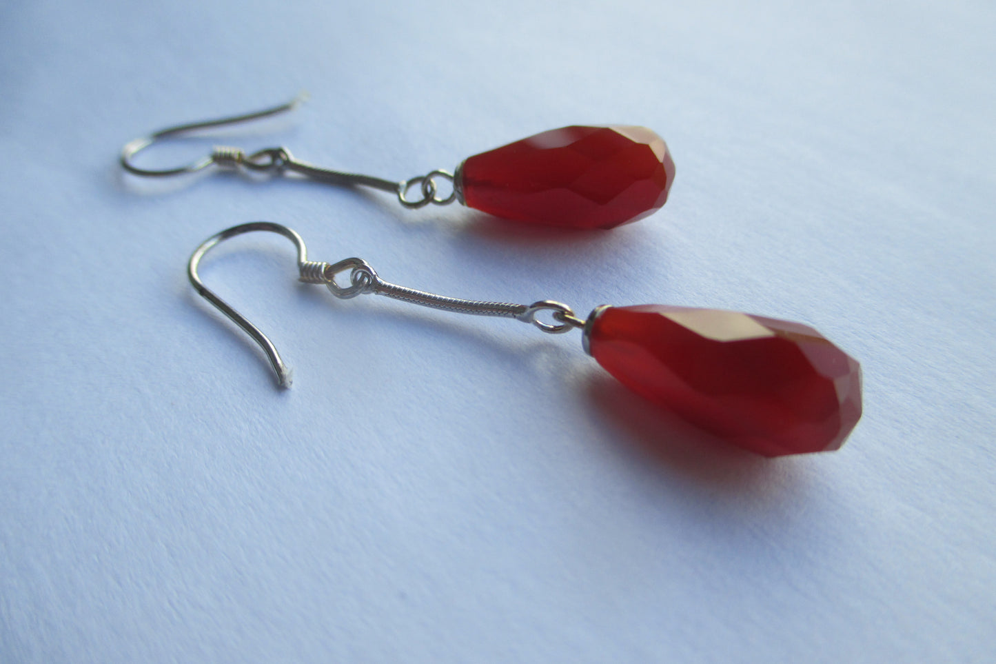 Red cornelian earrings